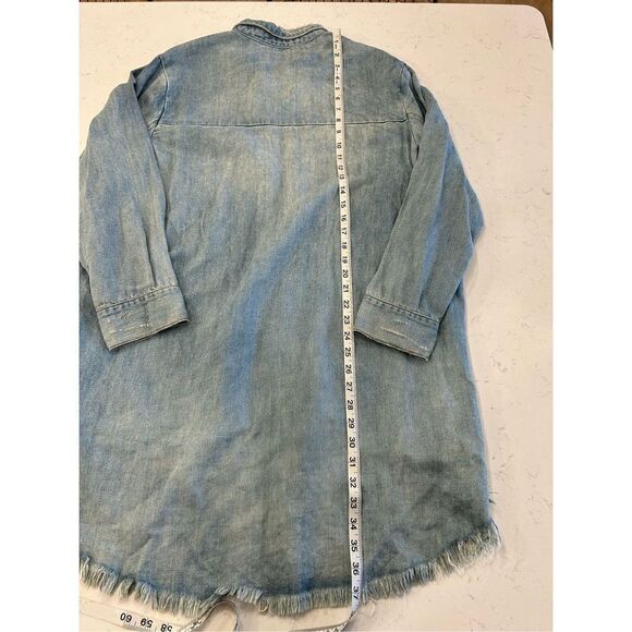 One teaspoon distressed denim chambray blue oversized button up shirt tunic s - Picture 11 of 12